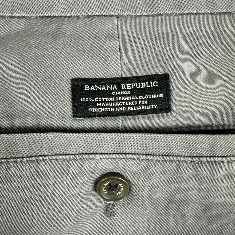 Banana Republic Aiden Chino Pants Mens 38x30 Mercury Grey Preppy Business‎